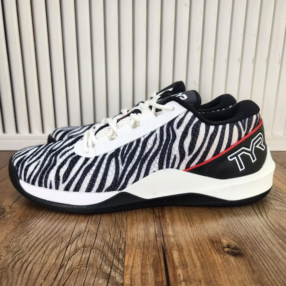 TYR CXT-2F Trainer Shoes Womens Size 10 Black White Zebra Athletic Gym Sneakers